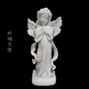 Lápida Estilo Europeo Mármol Blanco Estatua Pequeña Adorno Figura de Mármol Natural Escultura Decoración Hogar Exterior
