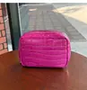 Nuevo neceser de piel genuina hecho de piel de vaca de primera calidad, patrón de cocodrilo, monedero de mano moderno, bolsa portátil para guardar labiales