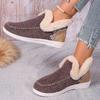 Zapatos de Gamuza de Caña Alta con Forro de Felpa Otoño e Invierno Europeos y Americanos Moda Casual Transfronterizos Tallas Grandes Planos de Algodón Peludos Cálidos Zapatos para Mujer