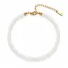 Moda Transfronteriza Europea y Americana Tobillera Sencilla de Perlas Blancas para Mujer Estilo Maduro Suave Uso Diario Joyería para el Pie Ajustable