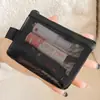 Bolsa de Almacenamiento de Malla Transparente de Nylon Portátil para Lápiz Labial, Cosméticos, Monedero, Llavero, Portatarjeta de Autobús