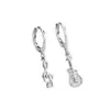 Brincos de Guitarra com Nota Musical Assimétrica Populares no Ebay Transfronteiriço Brincos de Instrumentos de Rock Brincos de Violoncelo Personalizados Cravejados de Diamantes