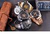 Reloj mecánico automático informal dorado de moda para hombre Forsining 340