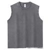 2025 Colete Pesado de Algodão Puro Desgastado Masculino Verão Esportivo Batik Sem Mangas Camiseta Corrida Fitness Tops Atacado