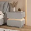 Mesita de noche tipo crema, mueble de almacenamiento de noche moderno simple de madera maciza, gabinete de cama para el hogar, pequeño gabinete lateral para dormitorio