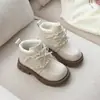 Botas Martin Estilo Academia de Princesas 2026 Otoño/Invierno Moda Nueva para Niñas Suela Suave Velcro Caña Alta Botas Cortas de Piel Birkenstock