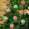 24 Piezas Decoración de Paleta Navideña Forma de Caramelo de Madera Árbol de Navidad Fiesta en Casa Festival Juego de Colores Colgante