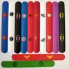 Anel pop de silicone de vários tamanhos e cores variadas, pulseira esportiva de tapa para adultos e crianças, impressão colorida, pulseira criativa