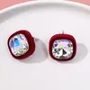 Otoño e invierno nuevos pendientes de felpa de cristal brillante con forma de corazón de melocotón para todo tipo de atuendos, pendientes tejidos a mano de bricolaje, material para mujer, venta al por mayor