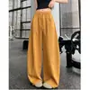 Nuevos Pantalones Casuales Transpirables de Cintura Alta para Personas Petites, Delgados de Principios de Otoño de Pierna Ancha Recta Estilo Holgado Perezoso Pantalones Banana de Aire Acondicionado
