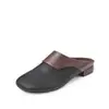 Nuevas Mules de Moda Cubre-dedos de Verano 2026 para Mujer, Versátiles Zapatillas de Cuero Francesas de Tacón Bajo Redondas Huecas para Uso en Exteriores