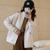 Mori Island outono e inverno polar lã feminina casaco engrossado forrado de lã novo jaqueta quente stand gola zíper cardigan top