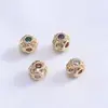 Cuentas Espaciadoras Rellenas de Oro de 18K que Conservan el Color, Cubos Cuadrados de 5 mm, Zirconia Micropavimentada, Cuentas Sueltas para Pulsera, Collar, Accesorios con Cuentas, Espaciador