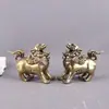 Incensário Kirin Latão Vintage Criativo Atrai-Riqueza Artesanato Estilo Chinês Pet de Chá para Casa Ornamento de Cobre para Desktop Atacado
