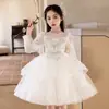 Vestido Infantil Luxo Acessível Nicho Elegante Aniversário Daminha Casamento Menina Vestido Princesa Outono