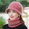 Gorro de Invierno para Mujeres Mayores, Gorro de Punto Cálido para Abuela con Forro Polar, Gorro de Punto Tipo Cubo Grueso para Madres de Mediana Edad y Mayores