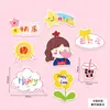 Feliz Dia das Crianças Desenho Animado Decorações de Bolo Fofas Menino e Menina Toppers Crianças do Jardim de Infância Inserções para 61º Aniversário