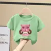Camiseta de Manga Corta para Niña 2026 Nuevo Estilo Popular de Verano para Niños Mayores, Top de Algodón Puro, Camiseta de Marca de Moda de Corte Holgado