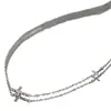 Mini Collar de Cruz de Plata de Ley S925 Estilo Coreano para Mujer, Diseño Versátil y Único, Cadena de Clavícula Moderna y Elegante