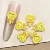Nova Resina Coração de Pêssego Coração Fofo Laço DIY Arte de Unha Joias Conjunto Caixa Decoração de Unha Usável Unha Atacado