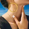 Moda Europeia e Americana Transfronteiriça Mais Vendida Retrô Elegante Assimétrico Exagerado Recorte Pingente Geométrico Longo em Forma de Y Terno
