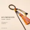 Novo Pingente de Franja Estilo Xizang Franja Pingente de Jade Degradê Retrô Charme de Bolsa de Corda Trançada Feito à Mão