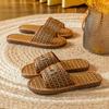 Sandalias y pantuflas para el hogar para mujer, primavera y otoño, verano, ratán, paja, interior, hogar, lino, antideslizantes, sin olor, pies, cuatro estaciones, venta al por mayor para hombres
