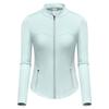 Golfe Camiseta de manga comprida feminina nova gola vertical emagrecedora zíper jaqueta esportiva casual slim-fit roupas femininas
