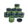 Botella de ungüento redonda de color verde oscuro de 20 ml, botella para crema facial, caja de crema para ojos de 20 g, botella de crema, botella de burbujas pequeñas para mascarilla facial
