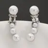 Vistazo a Pendientes de Zirconia Perla Flotante, Pendientes Simples y Exquisitos de Alta Gama, Pendientes de Aguja de Plata Esterlina 925 Perla