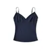 Camisola Lyocell Tencel para Mulheres Verão 2026 Estilo Americano Garota Picante Decote V Ajustada Afina a Cintura Top Base Emagrecedor