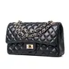 Pele de Ovelha Estilo Chanel CF Corrente de Diamante Bolsa de Mãe Moderna Bolsa de Ombro Transversal de Couro Genuíno Tendência