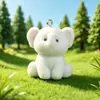 Colgante de Animal Pequeño Afelpado Resina Dibujo Animado Adorno Cadena de Teléfono Llavero Encanto para Bolso Colgante Accesorios DIY