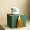 Tazas de té plateadas y azules pintadas a mano con diseño de loto, incluyendo una taza maestra y una taza con junta de bambú, un juego de exquisita vajilla de cerámica para té y una caja de regalo para degustación de té