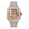 En Stock Al Por Mayor Relojes de Lujo Europeos y Americanos para Hombre con Moissanita, Reloj de Cuarzo con Esqueleto de Moissanita, Reloj de Pulsera Resistente al Agua para Hombre de Comercio Exterior