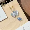 Pingente de Pedra Olho de Gato Colorido em Forma de Cabaça Joia Corrente para Clavícula de Cabaça Rosa Presente para Amigas Pingente de Boa Sorte