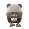 Chapéus Acolchoados com Proteção para Orelhas Estilo Coreano para Meninos e Meninas, Moda Bebê Inverno Quente e à Prova de Vento, Gorros de Bebê