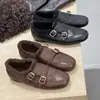 Mocasines Brogue Tallados para Mujer 2025 Nuevo Estilo Mocasines de Commuter Forrados de Lana