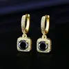 Pendientes de plata de imitación de moissanita de 1 quilate con diseño de princesa, estilo popular, de moda, para mujer.