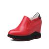 Zapatos sin cordones de nuevo estilo con bloques de color para mujer, con aumento interno de altura de 10 cm, Zapatos casuales de cuero genuino a la moda para primavera y otoño