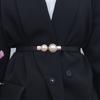 Estilo francês produto único estilo coreano elegante vintage pérola fivela cintura suéter jaqueta gancho cinto elástico cinto elástico para mulheres