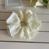 Goma para el pelo de chifón de color liso estilo coreano, cuatro capas, fruncida para ceñir la cintura, para coleta baja, accesorio versátil para el cabello