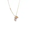Moda Nicho Fofo Desenho Animado Pingente Completo de Diamante Gato Espinha de Peixe Colar Leve Luxo Simples Versátil Design Corrente da Clavícula