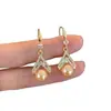 Pendientes de Lujo Accesible de Gama Alta Color Oro Champagne Perla Diseño de Nicho Retro Únicos Elegantes Nuevos Pendientes de Moda