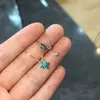 Colar Pequeno de Diamante Cor Paraíba, Corrente para Clavícula Flor de Quatro Folhas Pequena de Diamante para o Dia a Dia, Pingente de Flor Pequena em Prata S925, Estilo Xiaohongshu