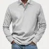 2025 Nova Estação Independente Europeia e Americana da Amazon Transfronteiriça Camisa Masculina Casual Versátil de Manga Longa com Botões e Gola