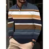 Camisa Polo Masculina Amazon Transfronteiriça Nova com Estampa 3D Casual Listrada Business Polo
