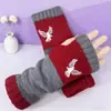 Guantes Personalizados para Otoño e Invierno, Guantes de Punto Cálidos y de Moda para Mujer, Moda Transfronteriza Guantes Bordados Patchwork Cálidos