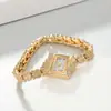 Relógio Pulseira de Diamante Fashionável Estilo Coreano, Relógio de Diamante Acessível de Luxo para Senhora, Relógio Decorativo, Relógio Fashion Dourado Rosa