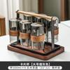 Juego para el Hogar de Vasos de Vidrio Estilo Tarjeta Borosilicato Alto Resistente al Calor Gran Capacidad Anillo de Madera de Gama Alta Taza de Té Antiescaldado